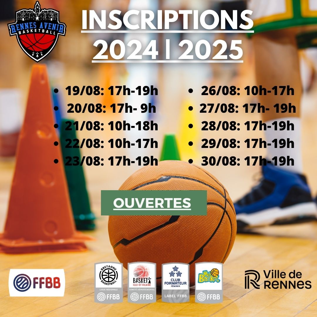 🚨 Inscriptions 2024 / 2025, réouverture des permanences 🚨 Venez vous inscrire sur place dès le lundi 19 août !